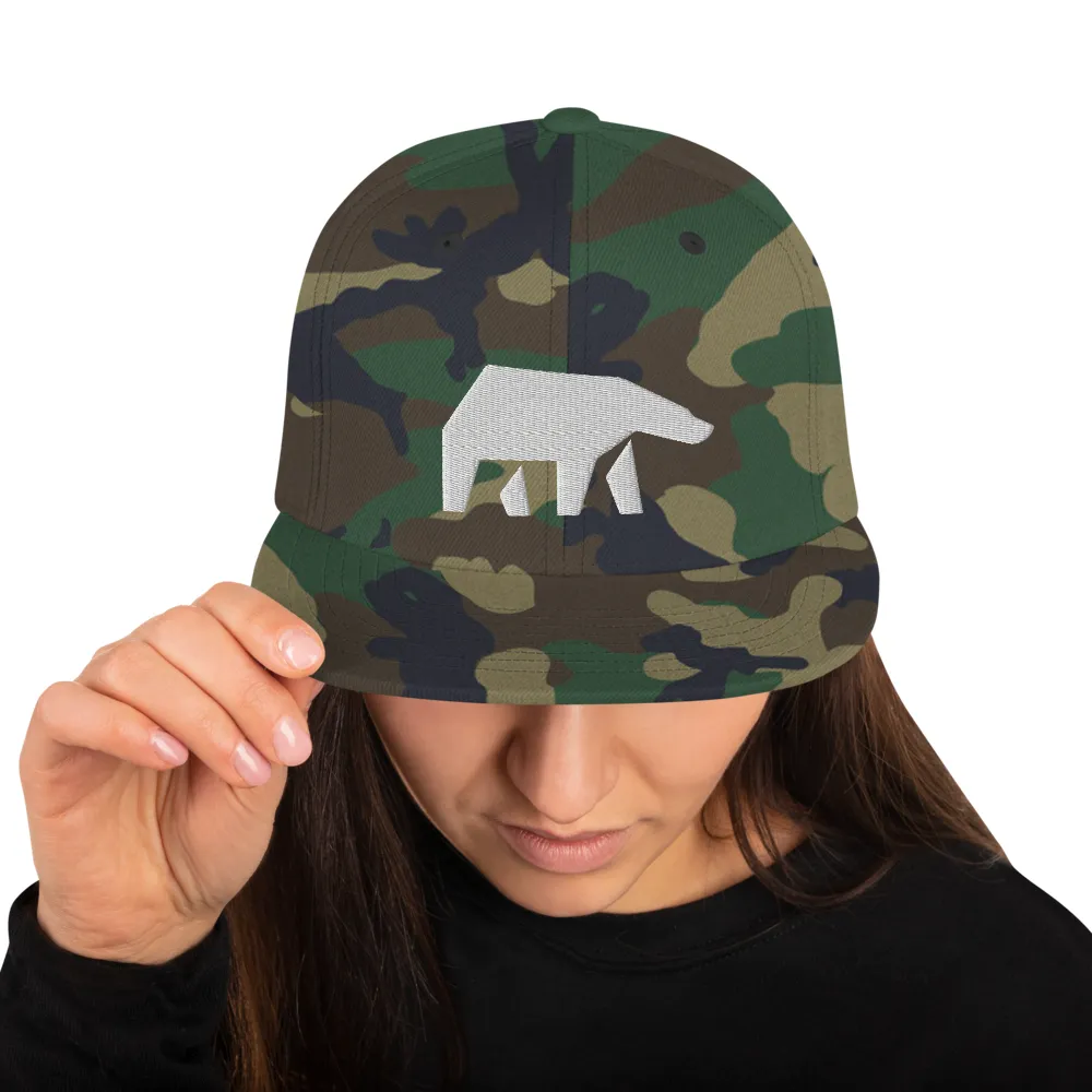 SoulBearRPG White Bear Logo Snapback Cap