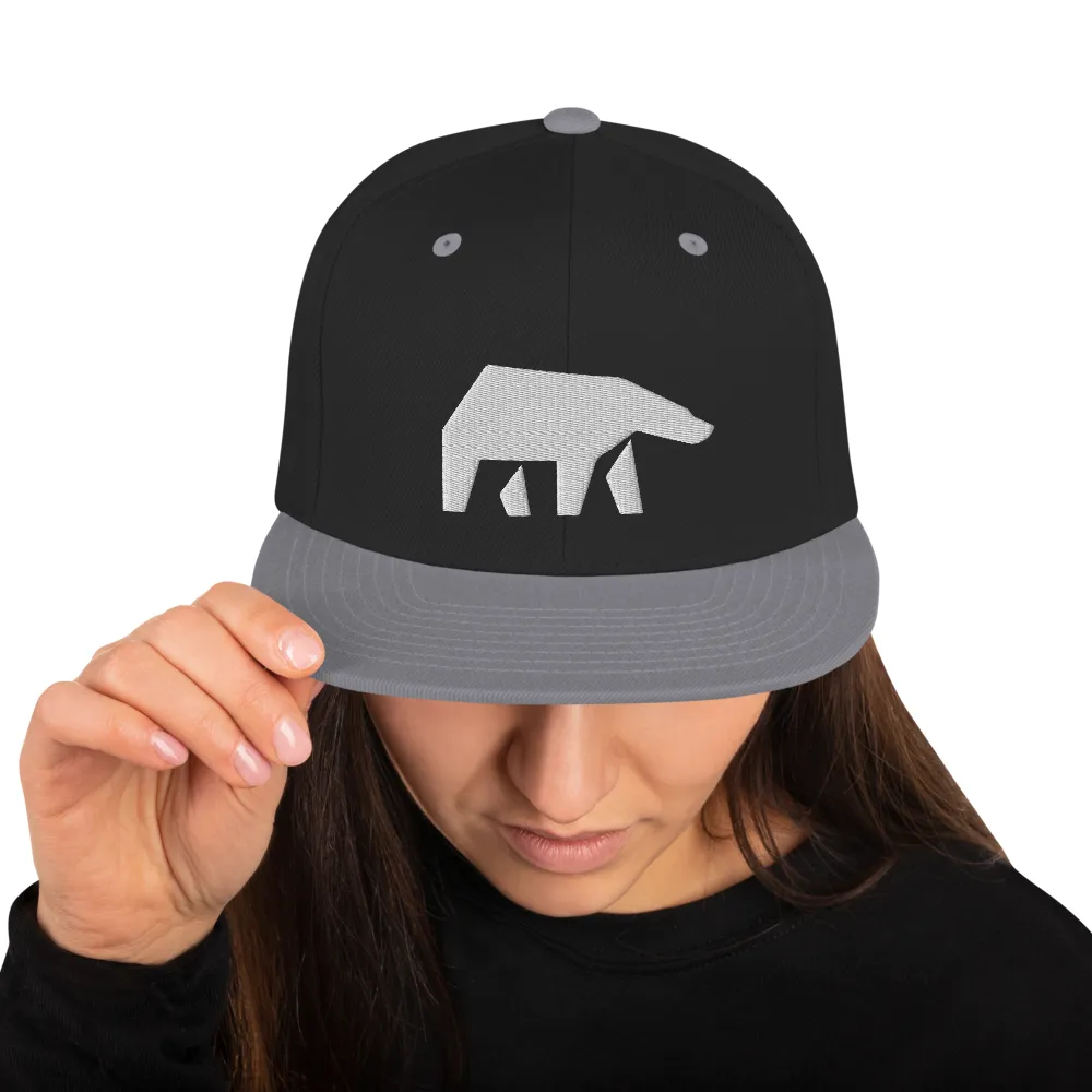 SoulBearRPG White Bear Logo Snapback Cap