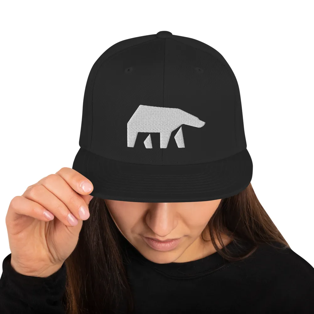 SoulBearRPG White Bear Logo Snapback Cap