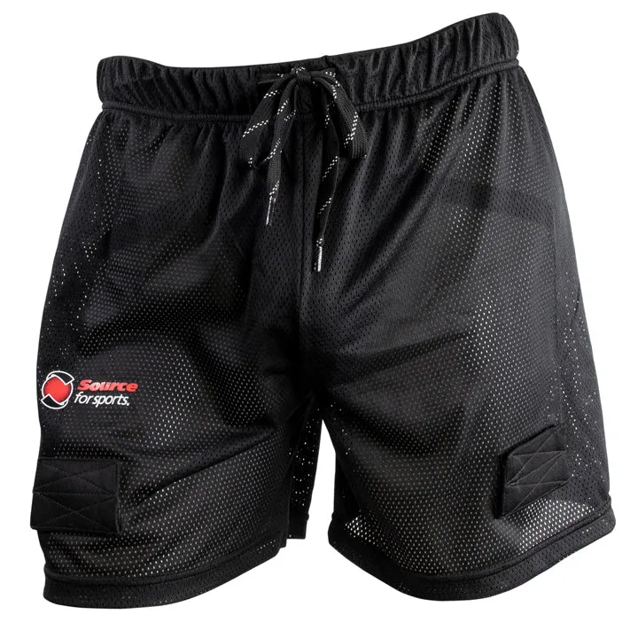 Source for Sports Branded Senior Mesh Jill Short With Pelvic Protector