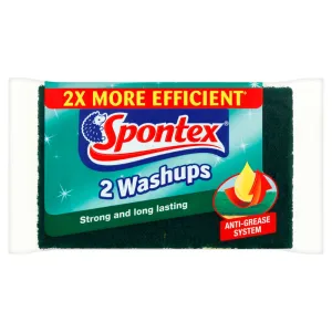 Spontex 2 Washups Sponge Scourers (Case of 6)