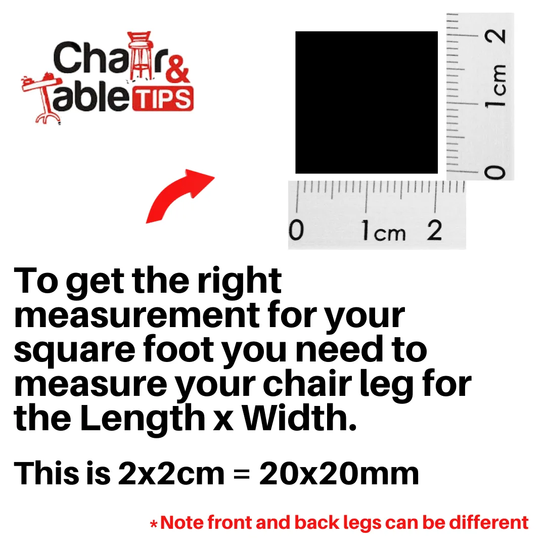 Square Angled Internal black nylon Chair Tips
