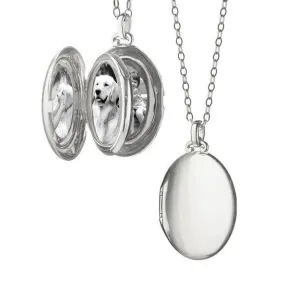 Sterling Silver 4 Image Plain Lock on 30" Small Belcher Chain