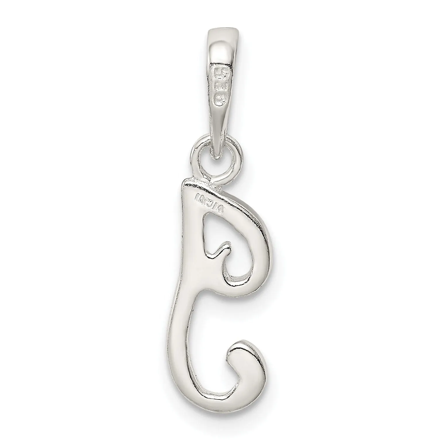 Sterling Silver Polished Initial I Pendant