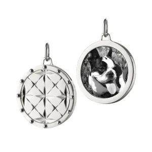 Sterling Silver Round Mosaic Half Locket