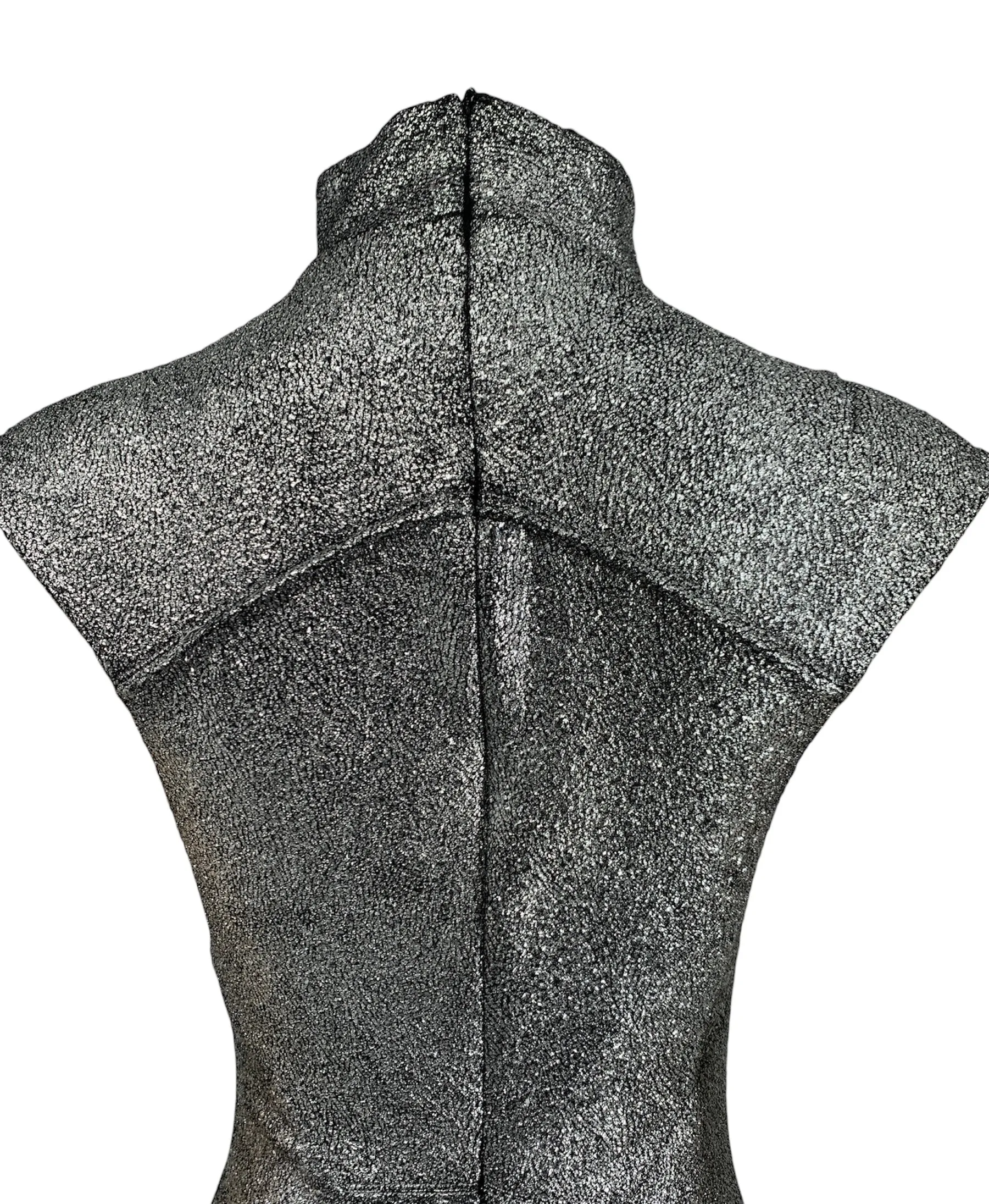 Structured Metallic Dress- Silver