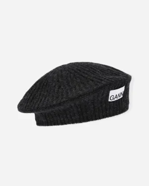 Structured Rib Beret - Black