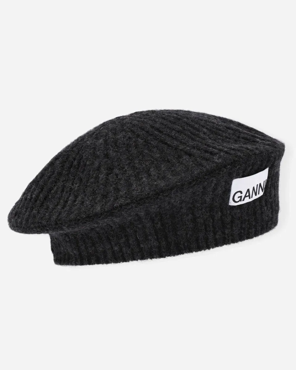 Structured Rib Beret - Black
