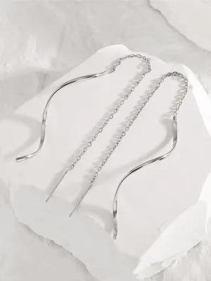 Structured Threader Earrings - Silver