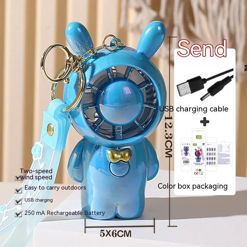Student Summer Cartoon Fan Pendant Keychain
