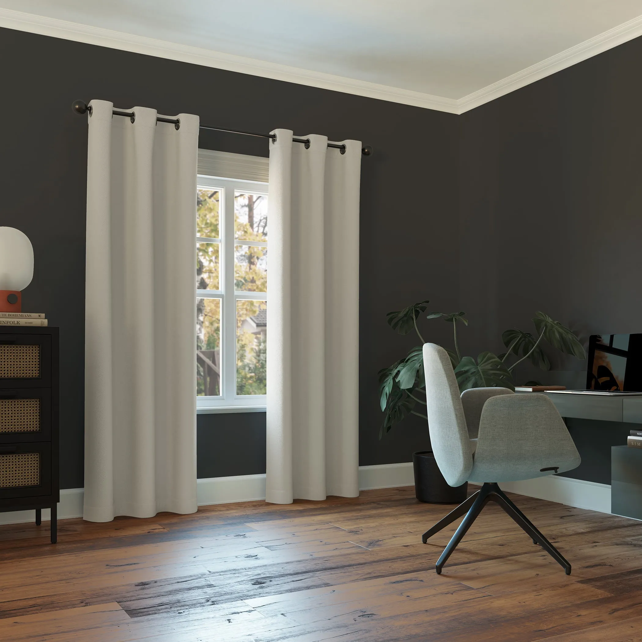 Sun Zero Nolan Energy Efficient Blackout Grommet Curtain Panel, 40"X95", Navy