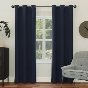 Sun Zero Nolan Energy Efficient Blackout Grommet Curtain Panel, 40"X95", Navy