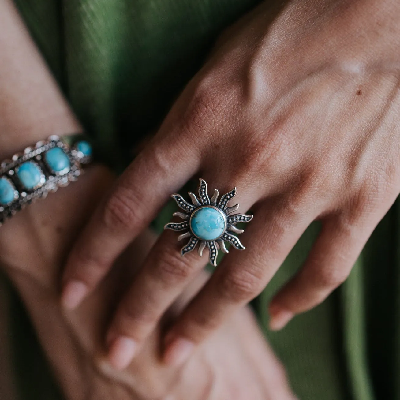 Sunburst Turquoise Ring