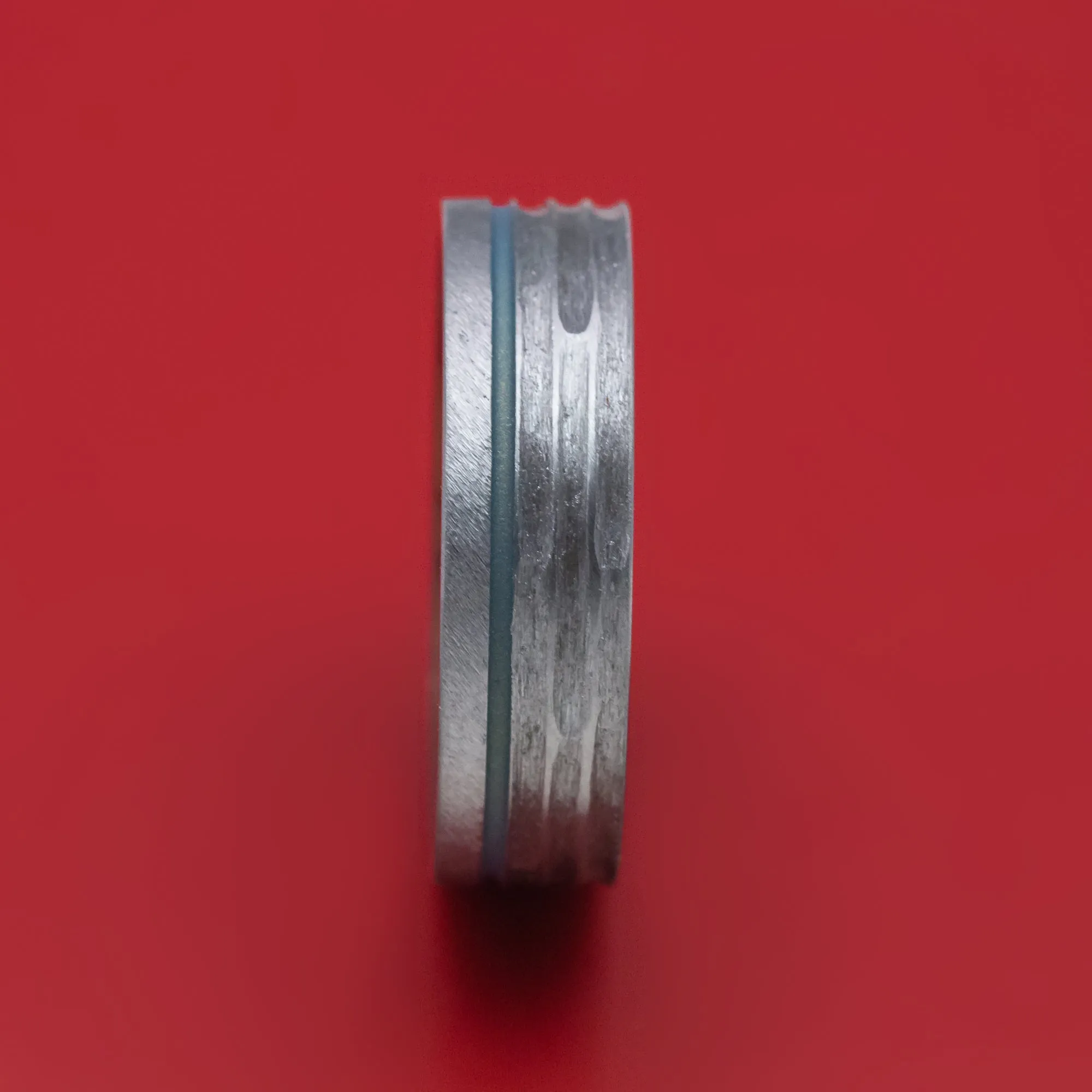 Tantalum and Cerakote Ring with Wood Sleeve Custom Made Band