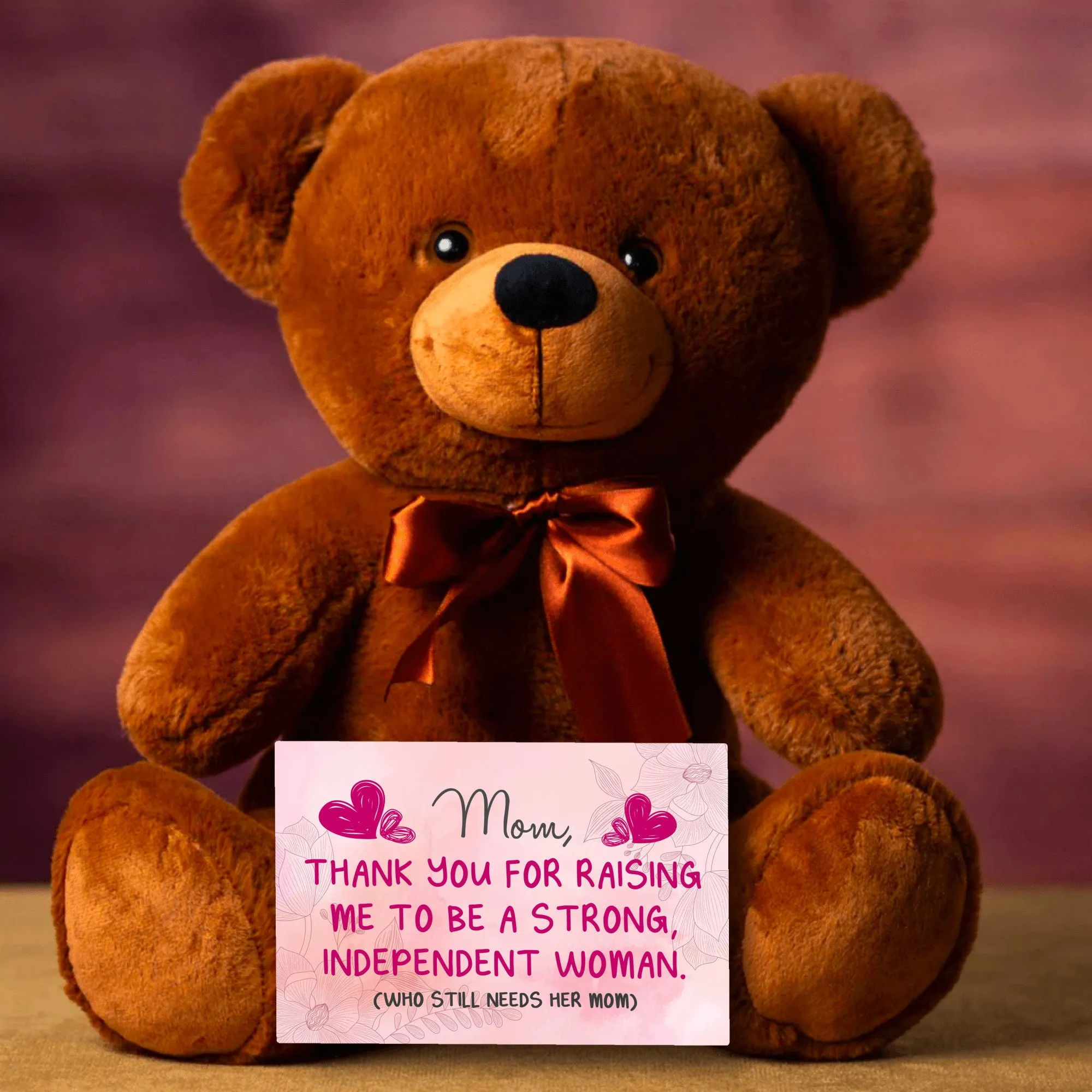 Thank You For Raising Me Teddy Bear With Postcard -PRICE INCLUDES FREE SHIPPING!!
