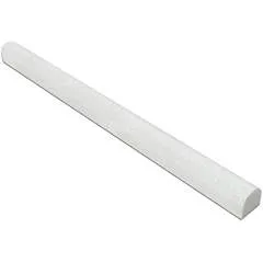 Thassos White Greek Marble 3/4 X 12 Bullnose Liner, HONED