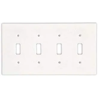 Thassos White Marble Switch Plate Cover, Polished (4 TOGGLE)