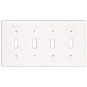 Thassos White Marble Switch Plate Cover, Polished (4 TOGGLE)