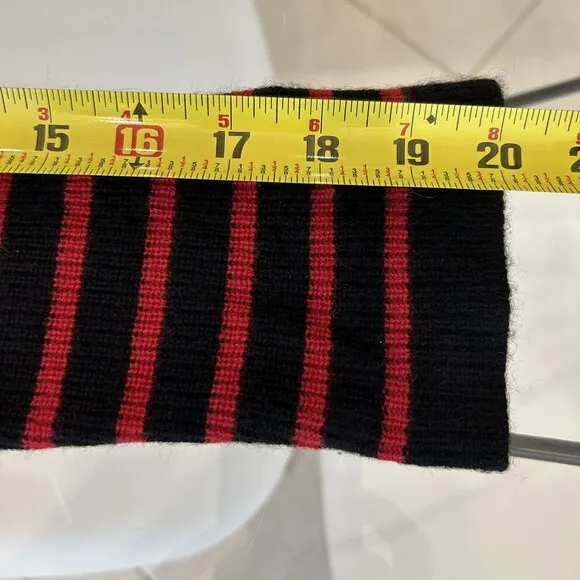 THE KOOPLES Womens Sweater Black Red Striped Buttoned Shoulder $395 Size 1 /US S