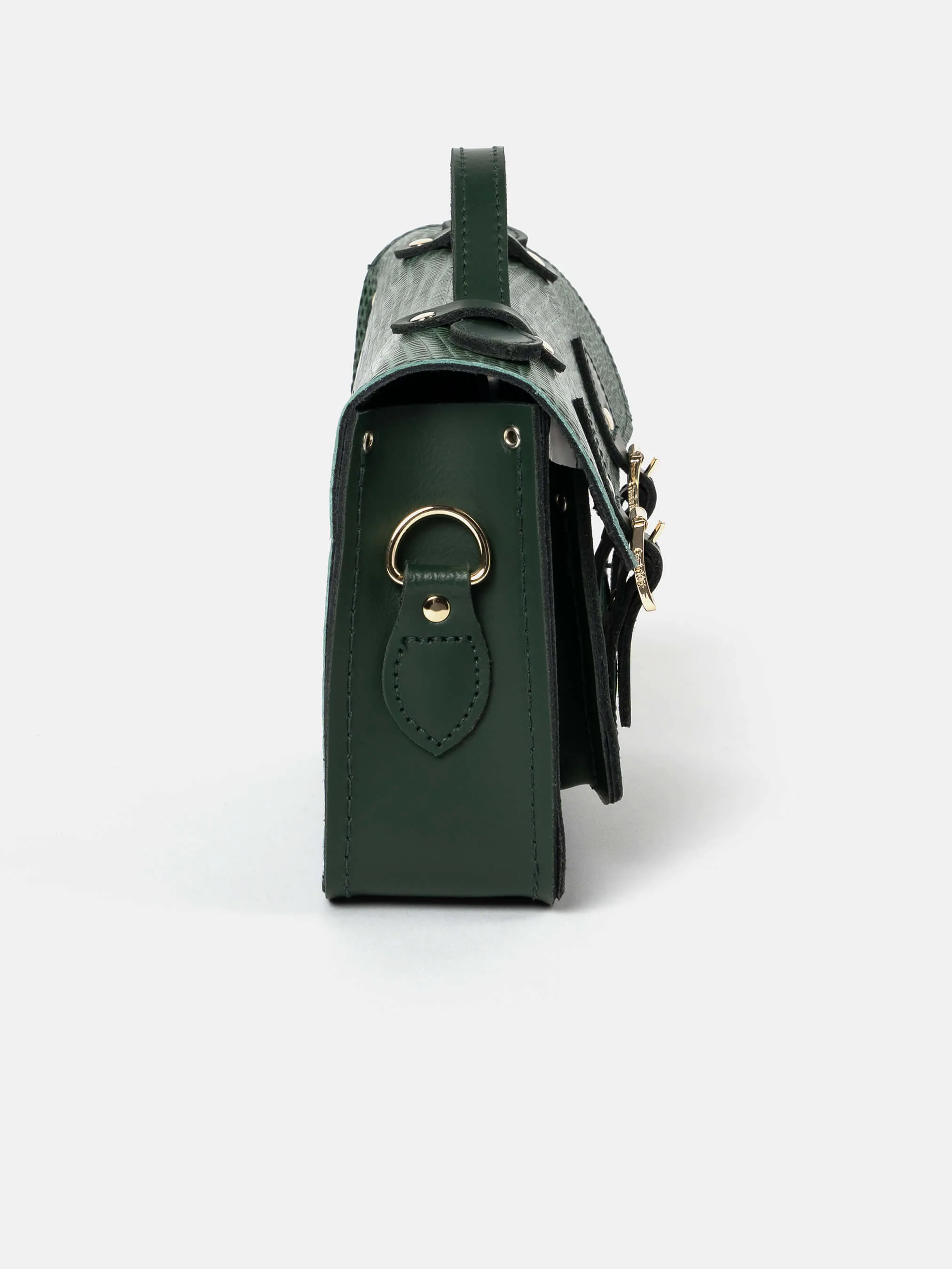 The Mini -  Green Lizard Printed Calf Grain with Racing Green
