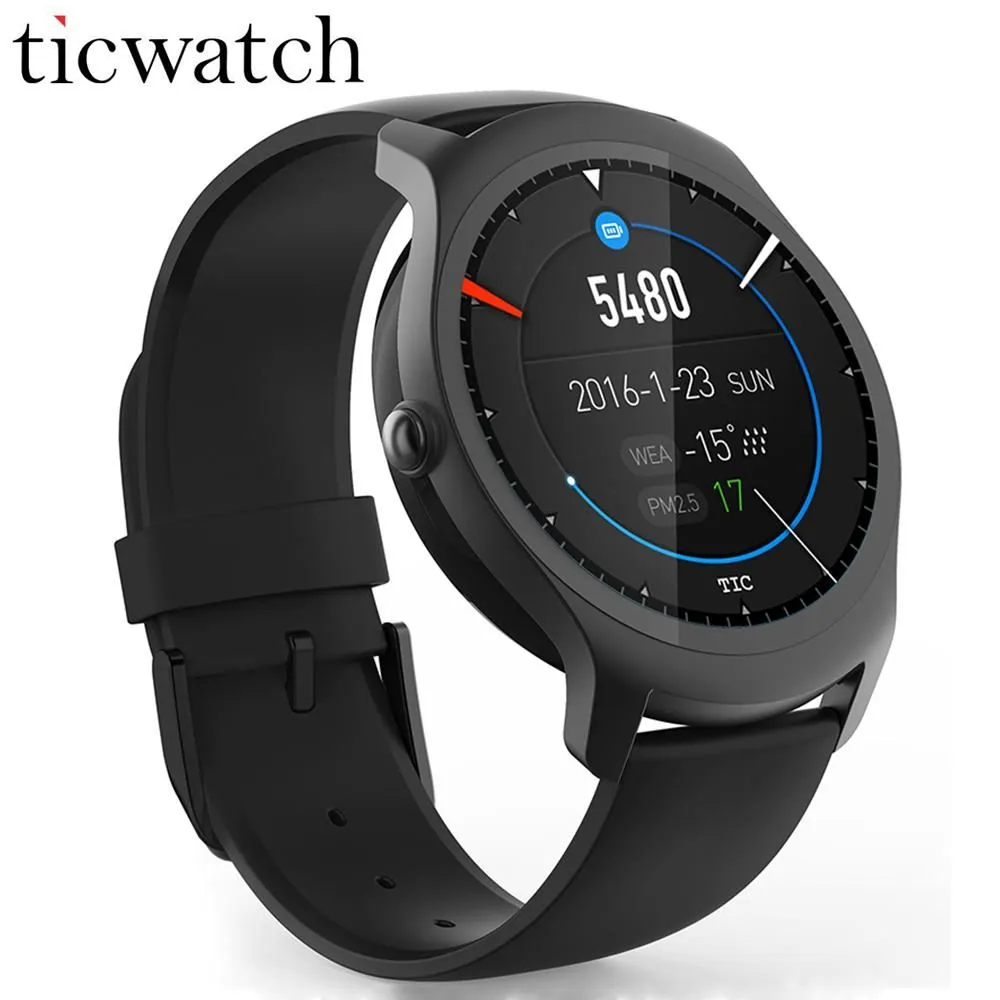 Ticwatch 2 GPS Smart watch 1.2GHz 512M RAM 4G ROM Heart Rate Monitor Smartwatch IP65 Waterproof Wearable Devices