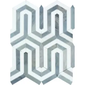 Tilefornia Berlinetta Thassos White & Blue/Gray Marble Tile