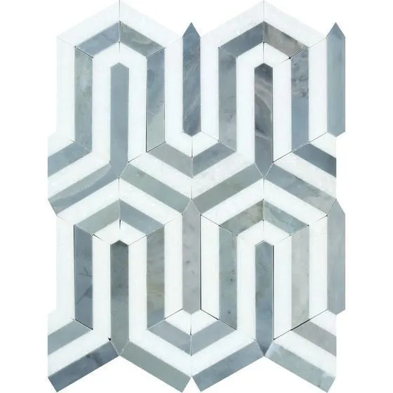 Tilefornia Berlinetta Thassos White & Blue/Gray Marble Tile
