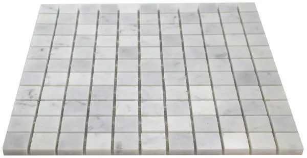 Tilefornia Italian Carrara White Marble 1" X 1" Mosaic Tile Polished/Honed