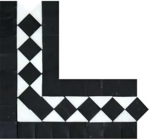 Tilefornia Thassos White & Black BIAS Border Corner