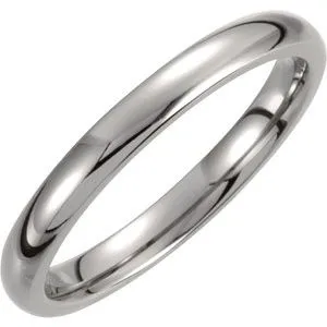 Titanium 3 mm Domed Polished Band Size 11