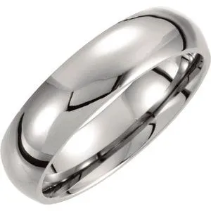Titanium 6 mm Domed Polished Band Size 6.5
