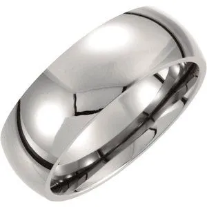 Titanium 8 mm Domed Polished Band Size 7