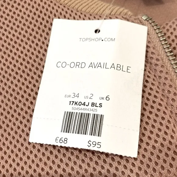 Topshop NWT Blush Bomber Jacket