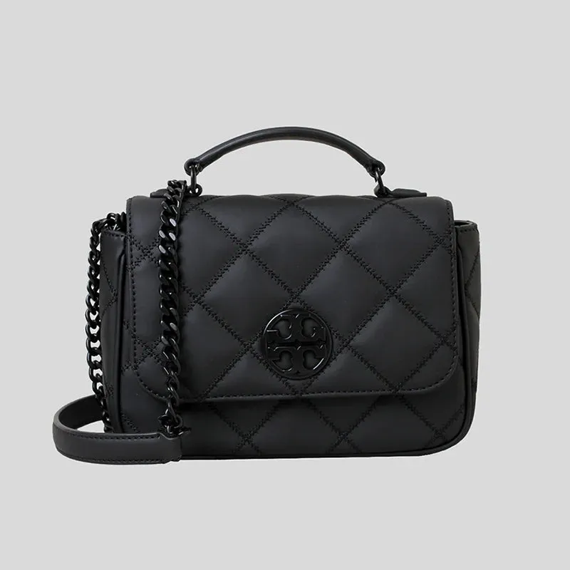 Tory Burch Willa Mini Top Handle Black Gun Bag