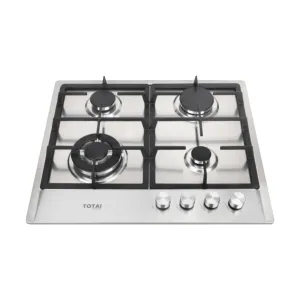 Totai 60cm Stainless Steel 4 Burner Gas Hob 03/TS4BNR-SS