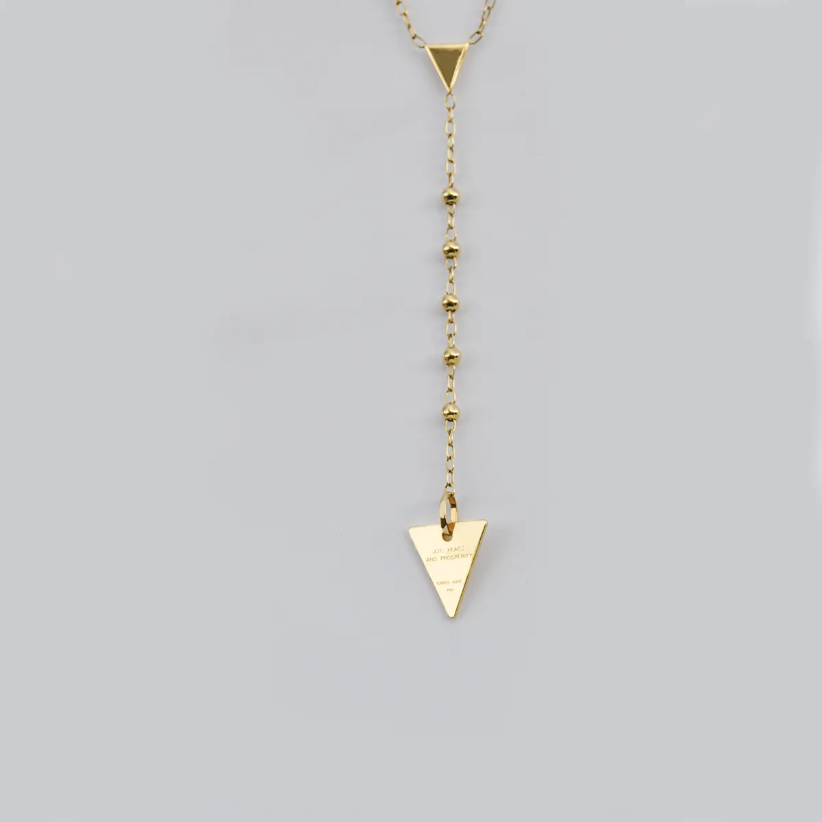 TRI-TAG ROSARY-GOLD NECKLACE