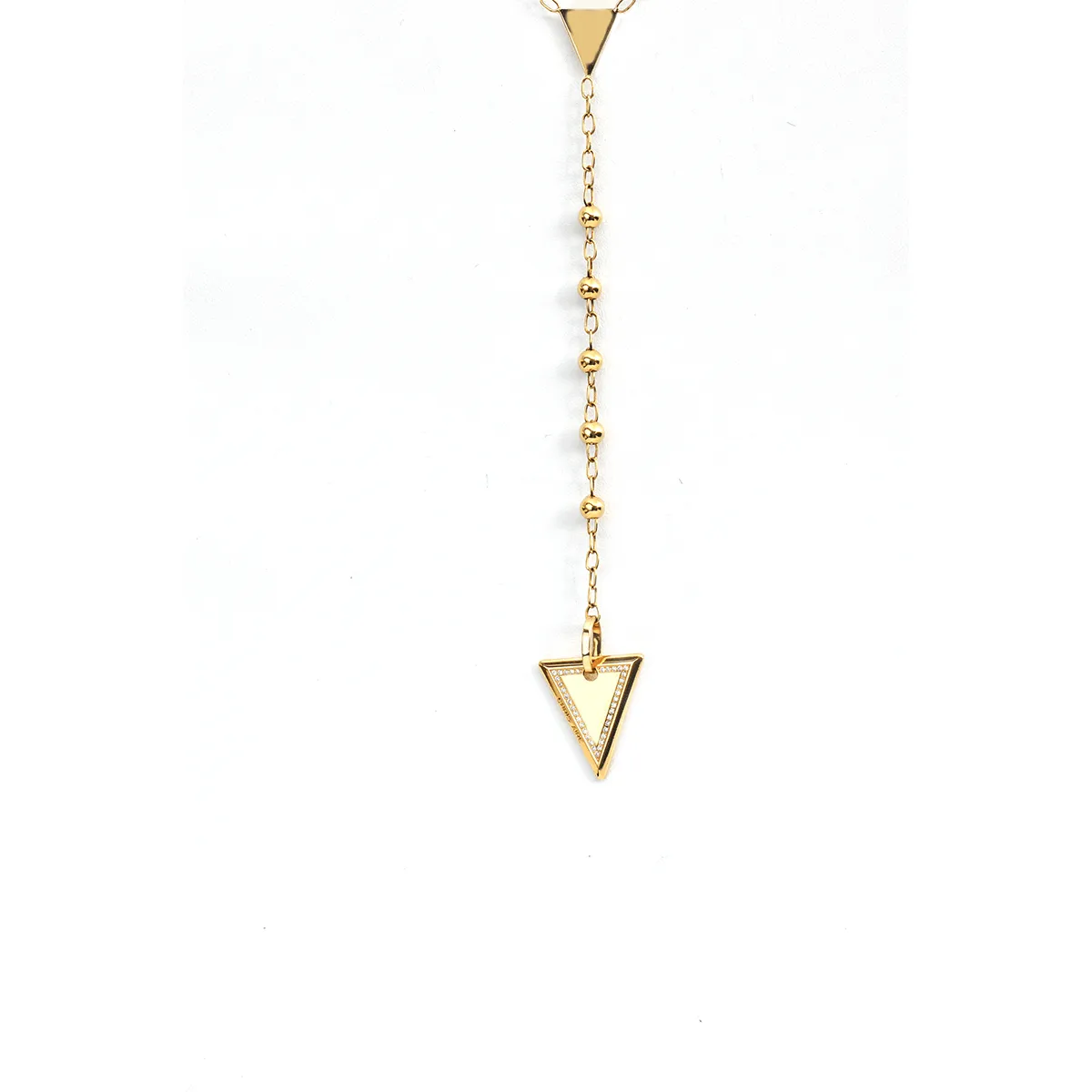 TRI-TAG ROSARY-GOLD NECKLACE
