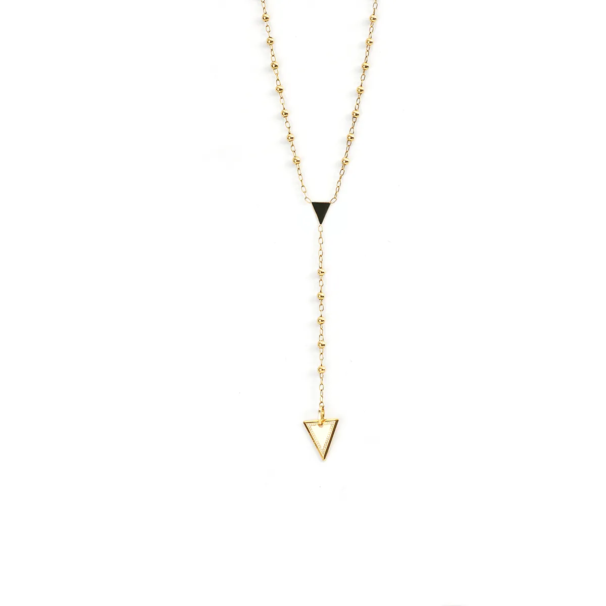 TRI-TAG ROSARY-GOLD NECKLACE