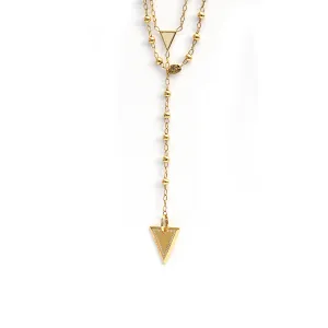 TRI-TAG ROSARY-GOLD NECKLACE
