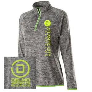 TRIAC Women's Tech 1/4 Zip -Carbon Heather/Lime - LCP