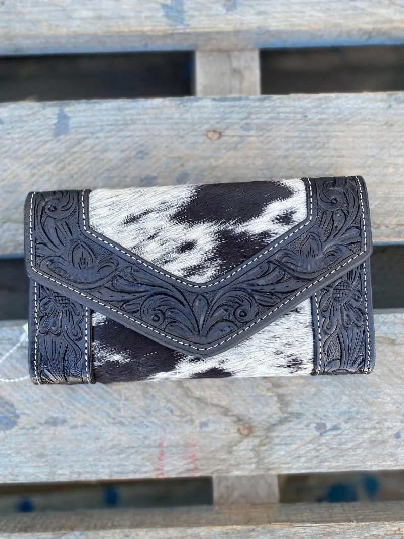 Trifold Cowhide &Tooled Leather Wallet (AW26)