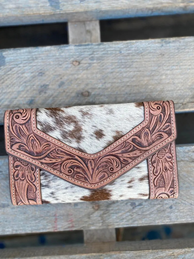 Trifold Cowhide &Tooled Leather Wallet (AW26)