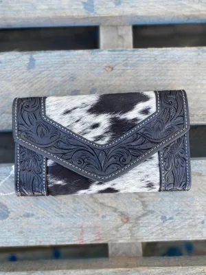 Trifold Cowhide &Tooled Leather Wallet (AW26)