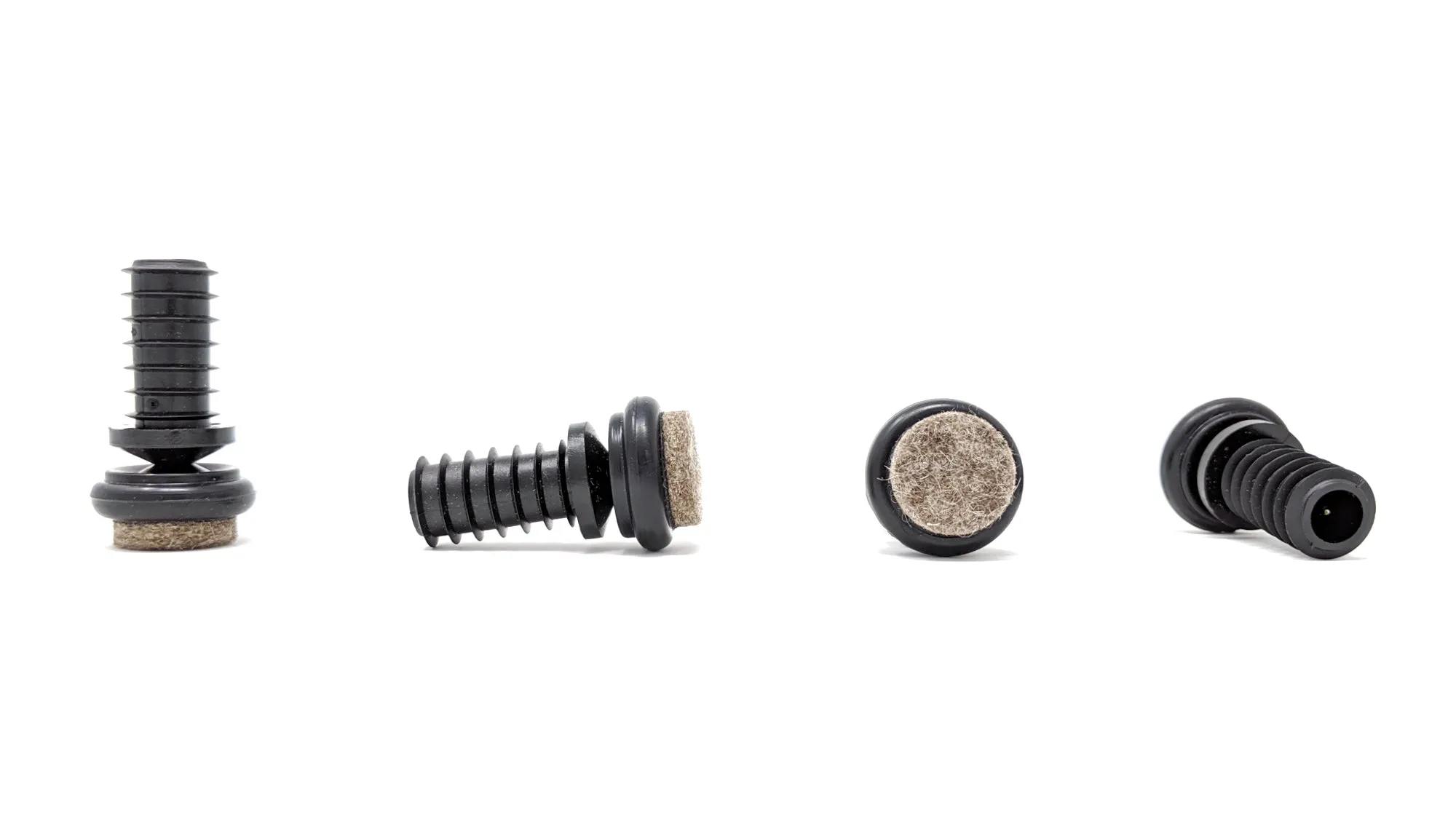 Tube Inserts with Felt Base for Angled Chair Legs with 12mm Inside Diameter (23mm Felt) | Made in Germany | Keay Vital Parts