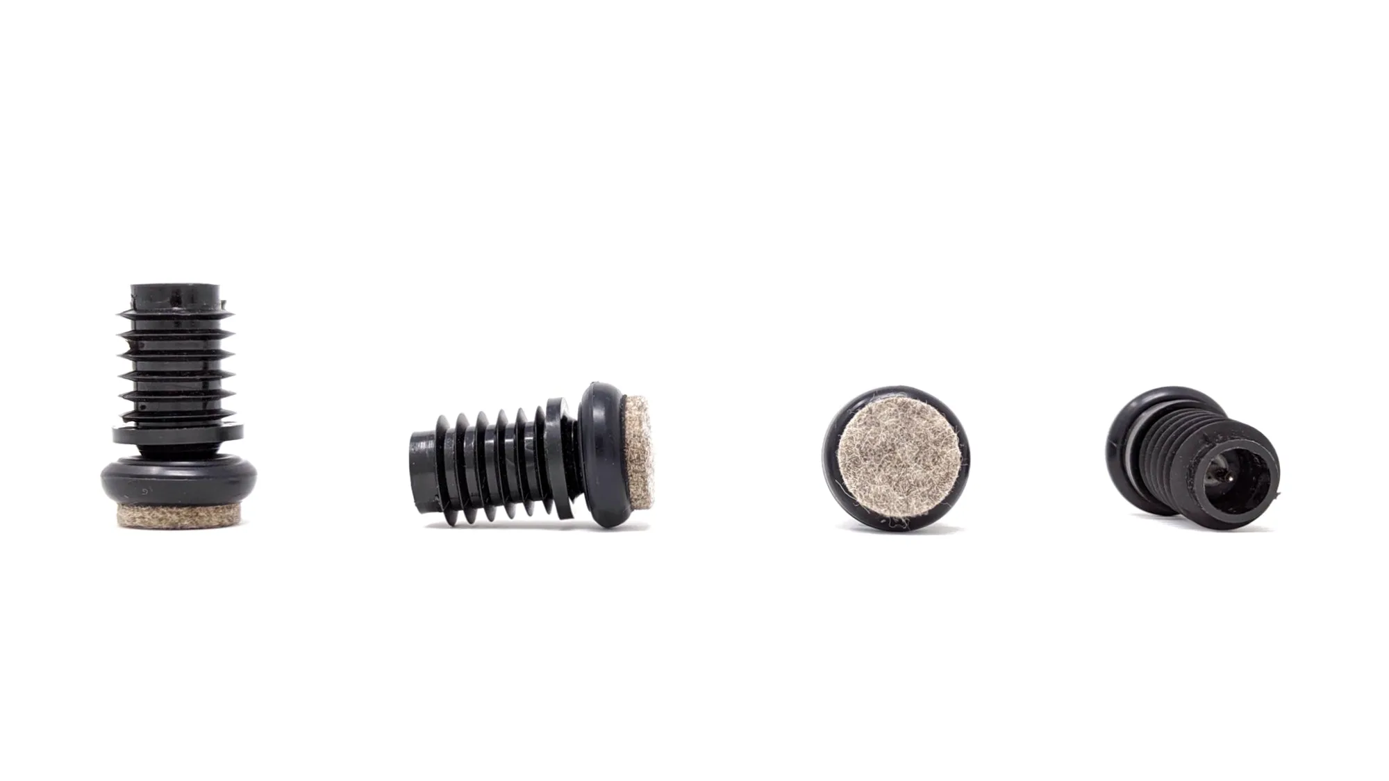 Tube Inserts with Felt Base for Angled Chair Legs with 18mm Inside Diameter (27mm Felt) | Made in Germany | Keay Vital Parts