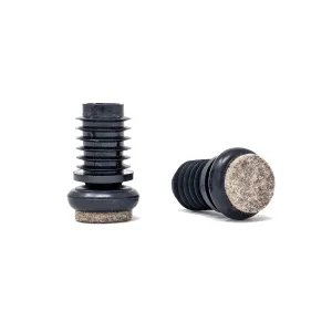 Tube Inserts with Felt Base for Angled Chair Legs with 18mm Inside Diameter (27mm Felt) | Made in Germany | Keay Vital Parts