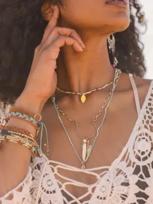 Tusk Horn & Arrow Layered Necklace