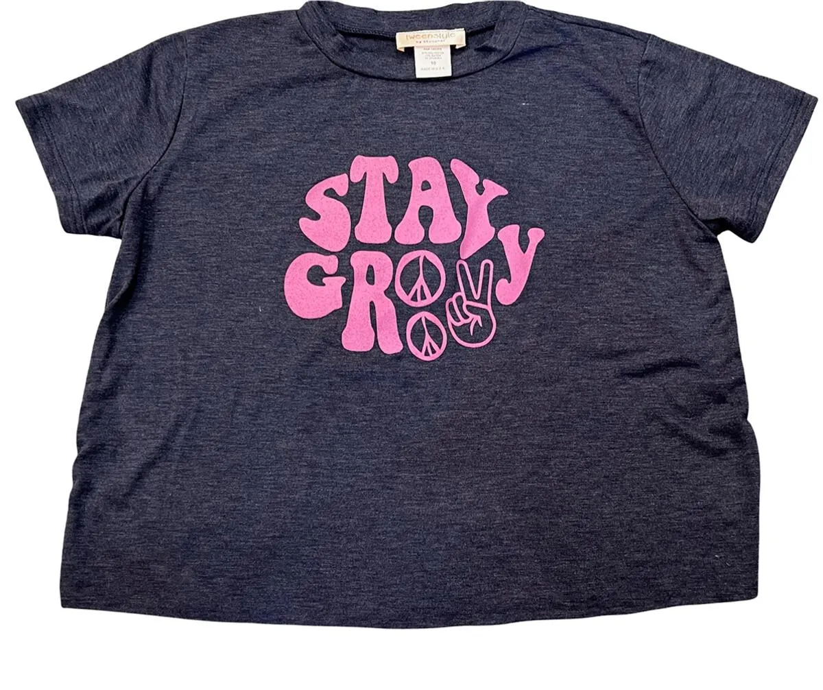 Tweenstyle by Stoopher Stay Groovy Navy S/S Tee
