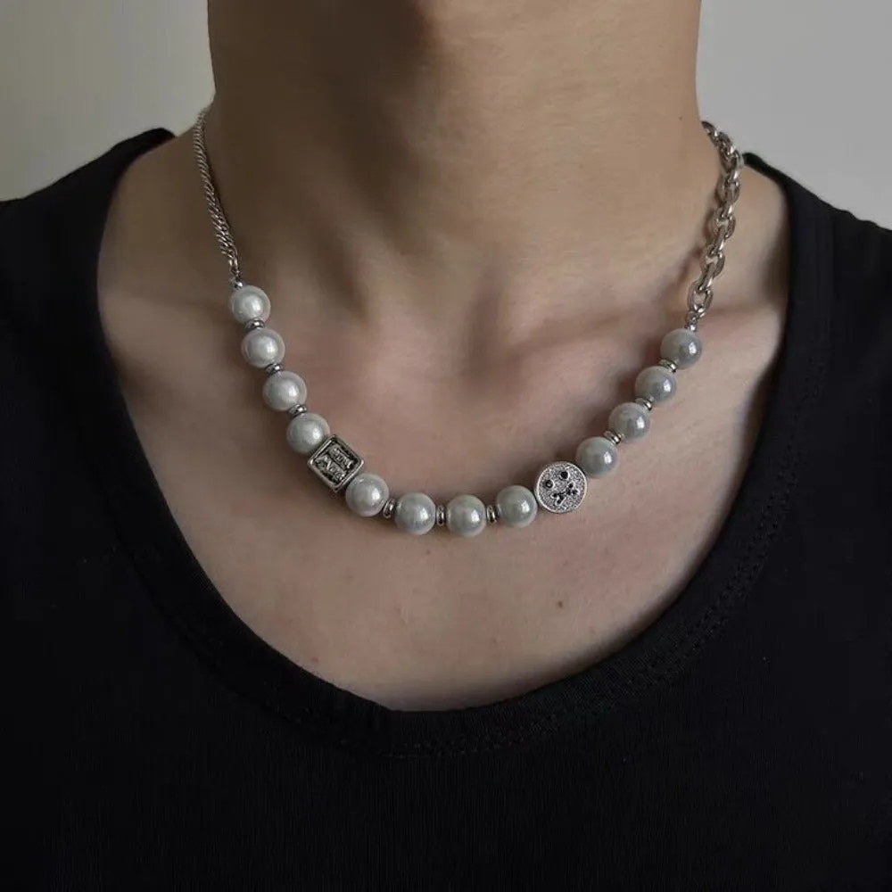 Urban Reflective Pearl Smile Necklace