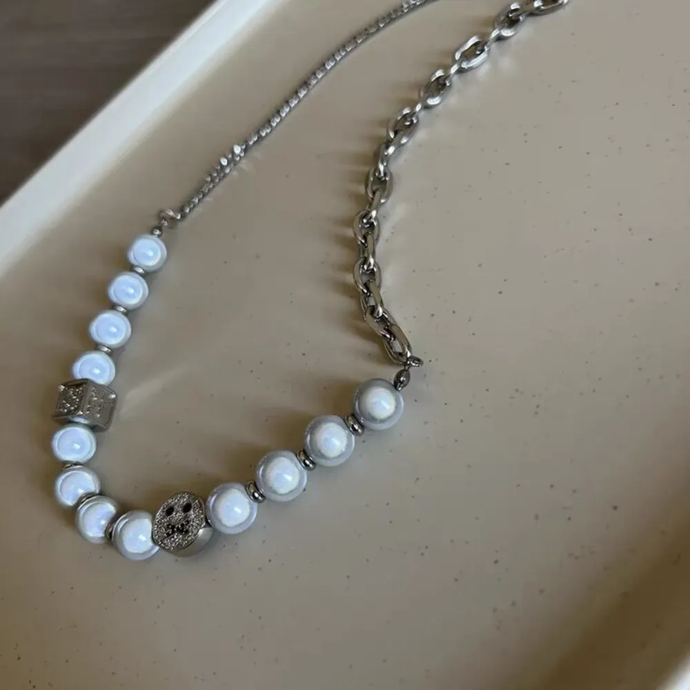 Urban Reflective Pearl Smile Necklace